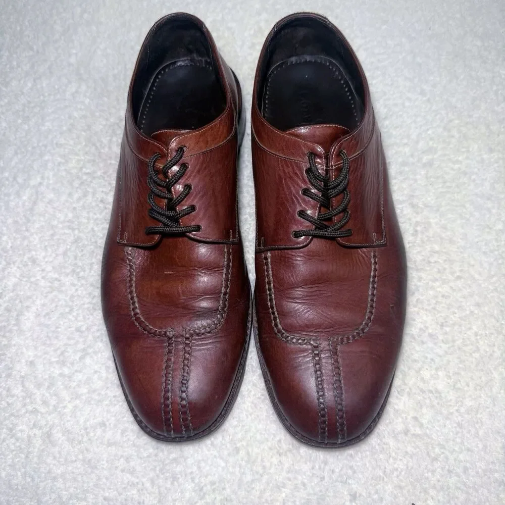 Cole Haan Collection Men's Brown Leather Split Apron Toe Oxford Shoes Size 10D